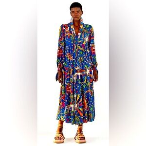 HTF Farm Rio XL Folk Party Maxi Colorful Patterned Women's Dress